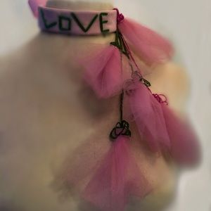 1 of a kind Lia Nika pink tulle choker